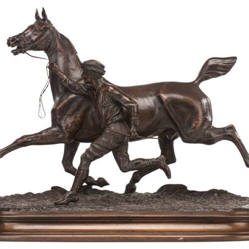 Arthur Marie Gabriel, Comte du Passage ‘Trotting Horse and Groom’