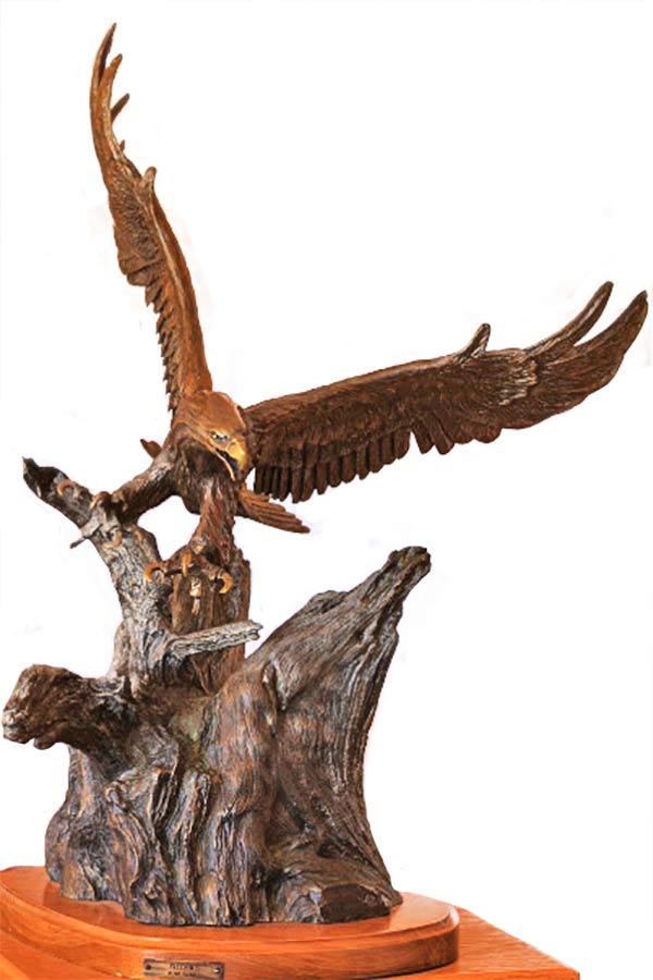 Freedom a bronze Eagle sculpture by Carl Wagner