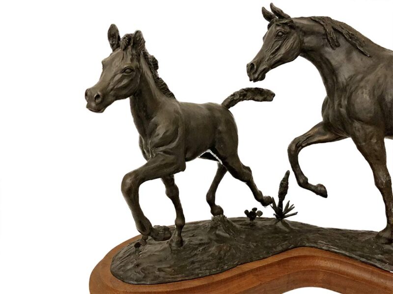 Carl Wagner Western Holiday bronze equine sculpture for sale at Sculpture Collector