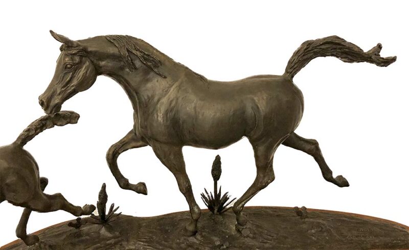 Carl Wagner Western Holiday bronze equine sculpture for sale at Sculpture Collector