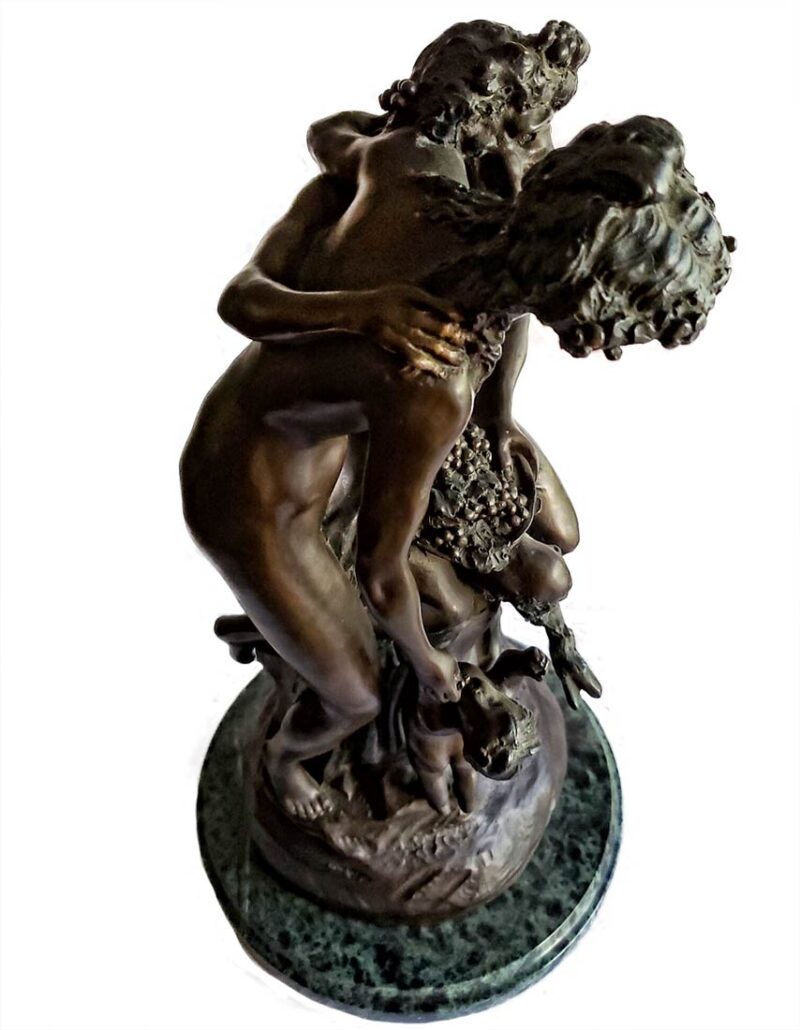 after Claude Michel Clodion Faune et Muse figurative bronze sculpture