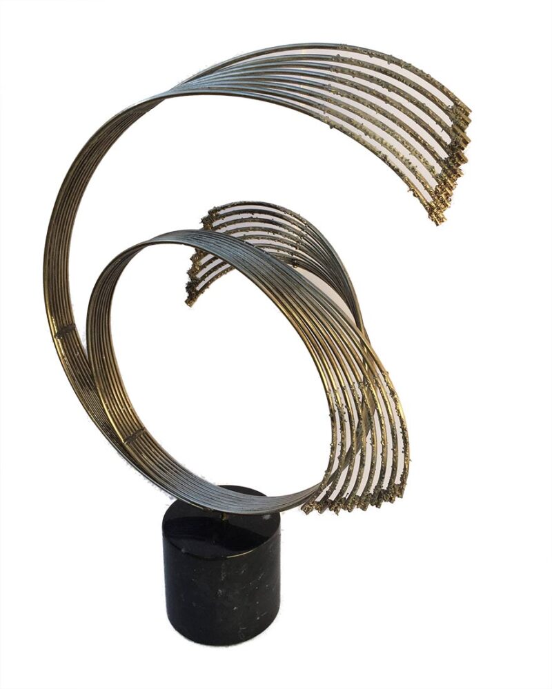 Curtis Jere Circular Spray brass and marble sculpture available for sale at Sculpture Collector