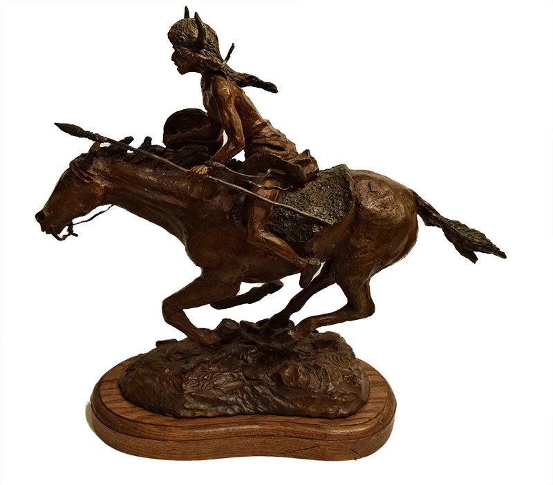Dale M. Burr - War Cry - a bronze sculpture of an American Indian Warrior on horseback available at Sculpture Collector