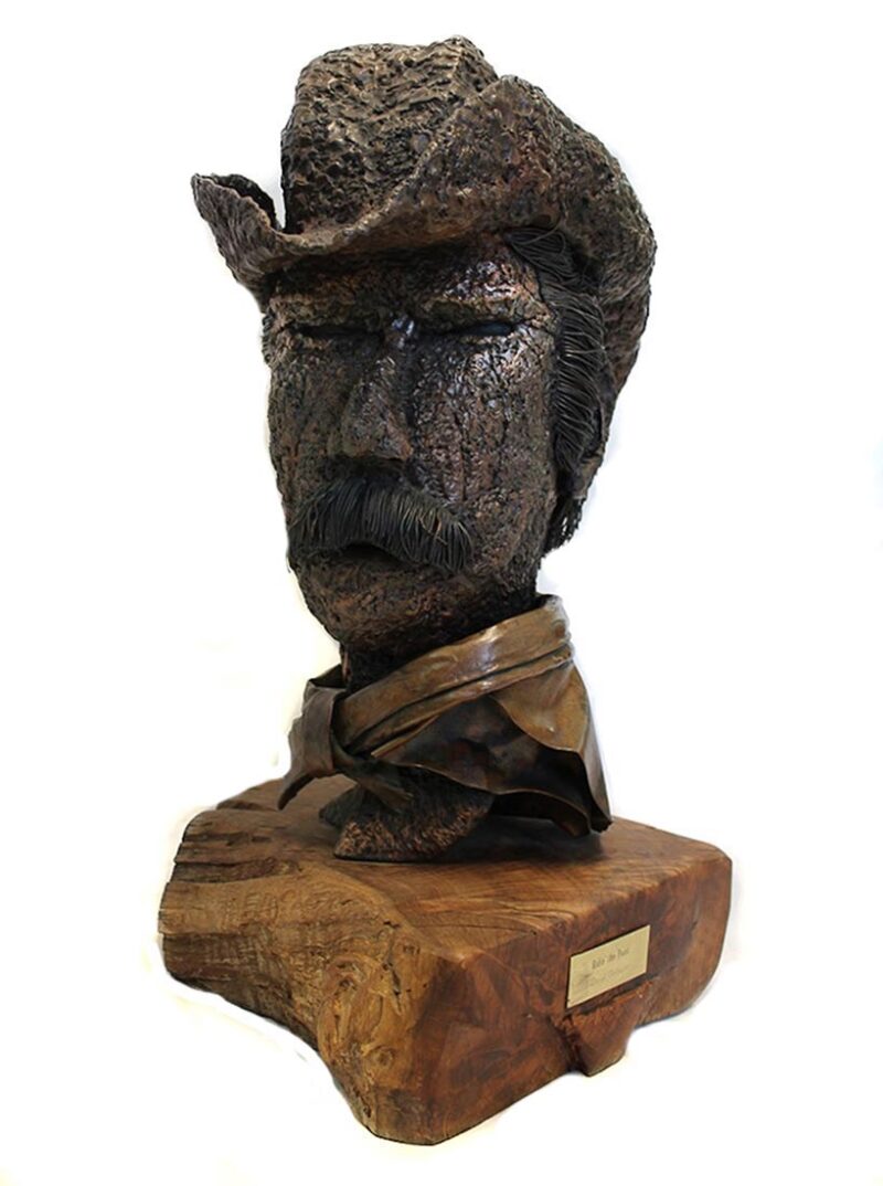 A most unique Daryl Colburn non-ferrous metal sculpture titled Ridin' the Point is well over 25 years old in perfect condition available now at sculpture Collector!