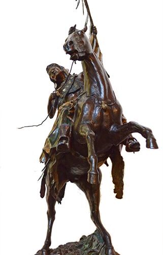 David Manuel ‘Destiny’ bronze Native American Warrior & Appaloosa equine sculpture available for sale at Sculpture Collector