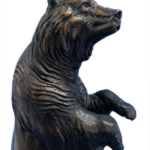 Dennis Jones Wet N' Wild bronze Bear sculpture for sale at Sculpture Collector