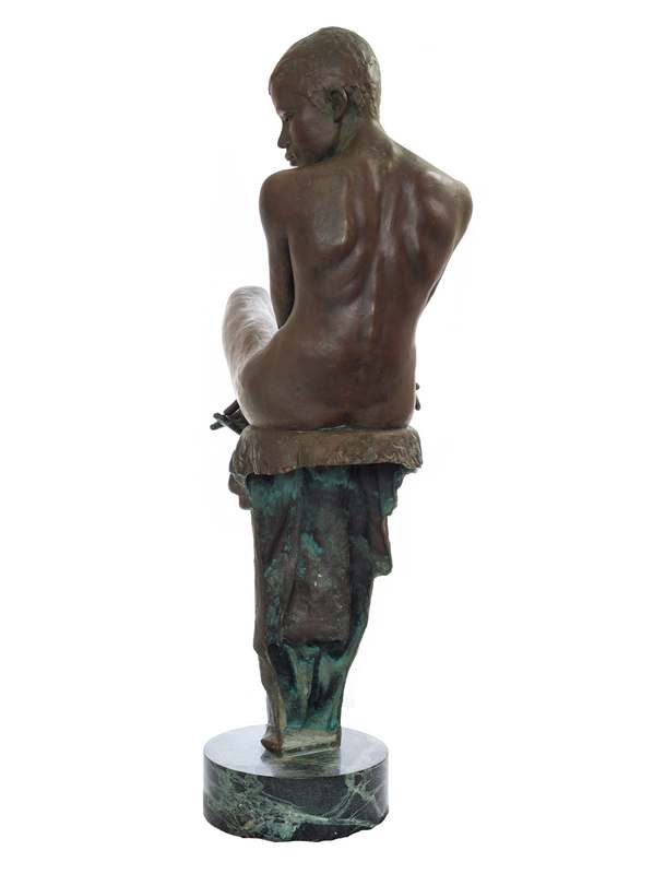 Enzo Plazzotta ‘Jamaican Girl’ bronze figurative sculpture available now from Sculpture Collector