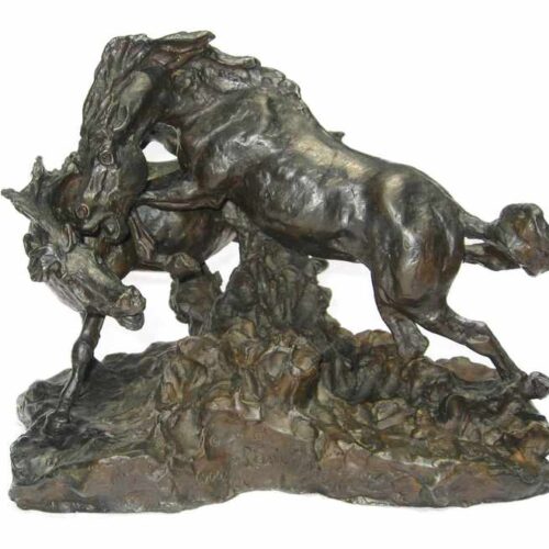 Gary Schildt Bronze Sculpture Fighting Horses available at Sculpture Collector