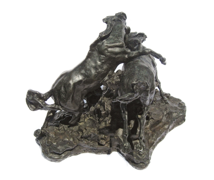 Gary Schildt Bronze Sculpture Fighting Horses available at Sculpture Collector