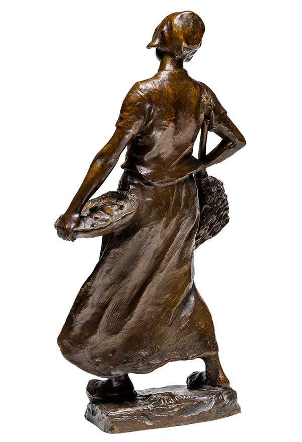 Hans Muller Fine Art Deco Bronze Sculpture - The Fisher Lady - available now at Sculpture Collector