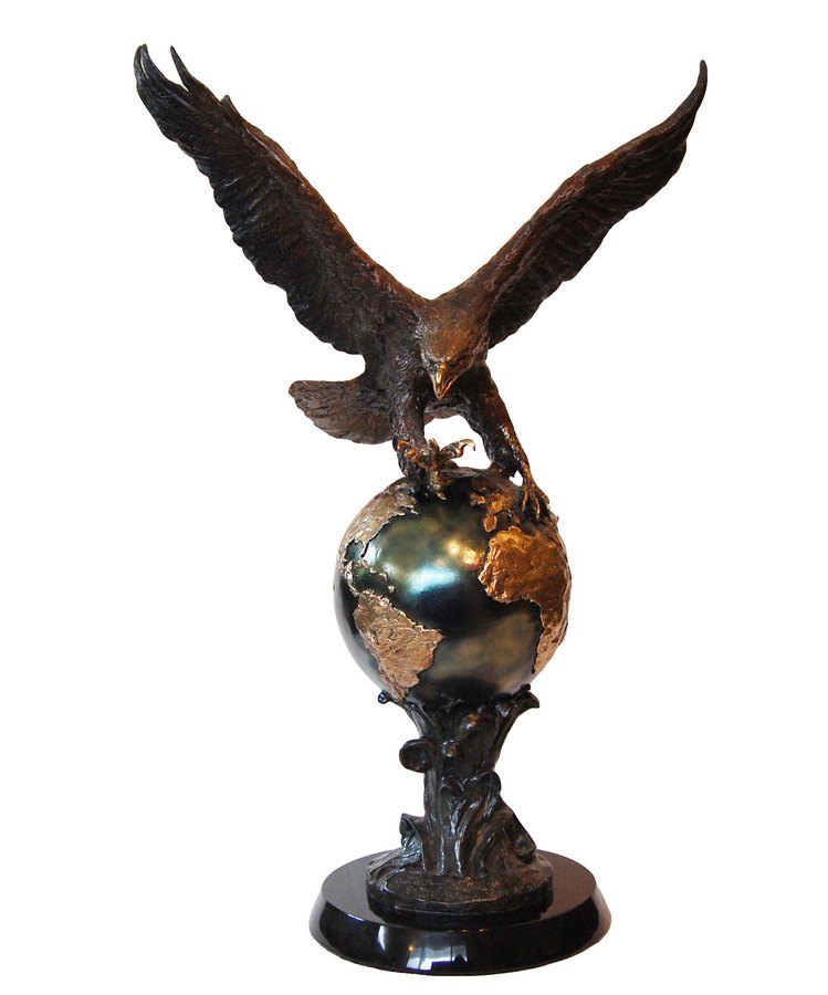 Laran Ghiglieri 'Crown Jewel' bronze eagle sculpture available now for acquisition at Sculpture Collector
