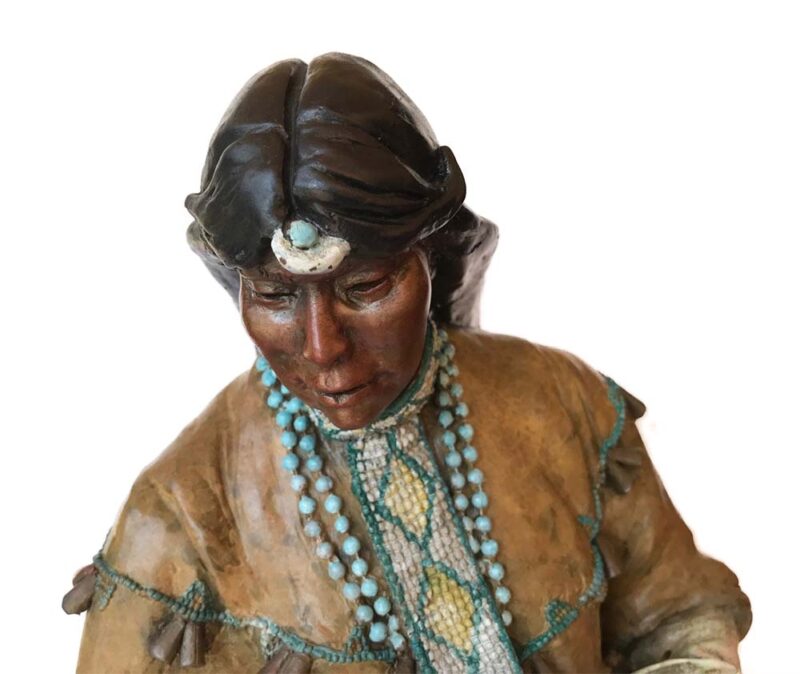 Changing Woman a Native Americam bronze sculptire by Marie Barbera available at Sculpture Collector