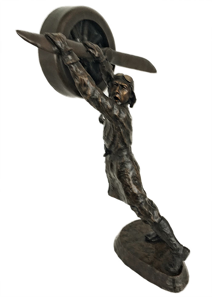 Mark Hopkins - Aviator - bronze pilot sculpture of an American aviator available at Sculpture Collector