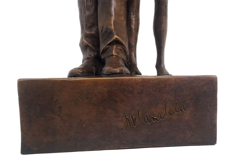 Maureen Quin Fine Bronze Sculpture - Mandela and Child - available now at Sculpture Collector