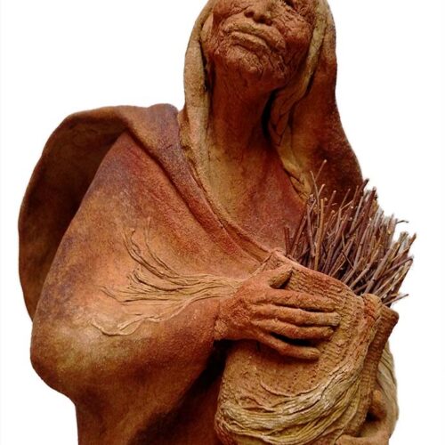 Nicely done Terracottas sculpture The Gatherer by Sally Kimp