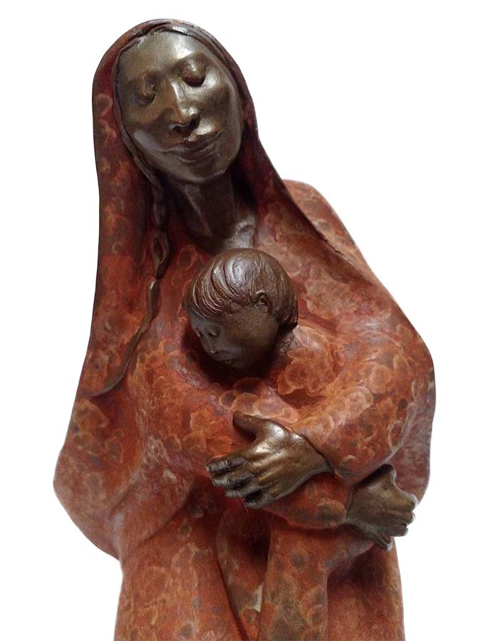 Mother and Child bronze sculpture by Sally Kimp for sale on Sculpture Collector