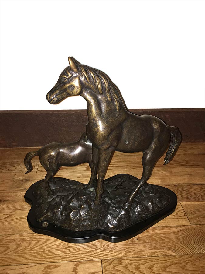 SPI Horse and Colt decorative bronze equine sculpture available for sale at Sculpture Collector