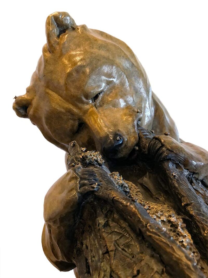 Sweet Tooth bronze bear sculpture by Walt Horton for sale at Sculpture Collector