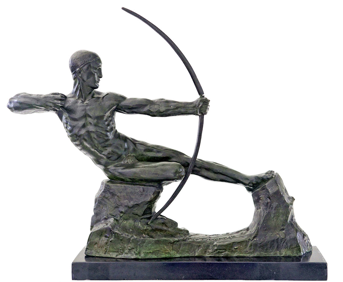 victor-demanet-male-nude-archer-bronze-sculpture