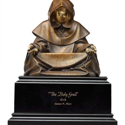 The Holy Grail a bronze sculpture by James Muir