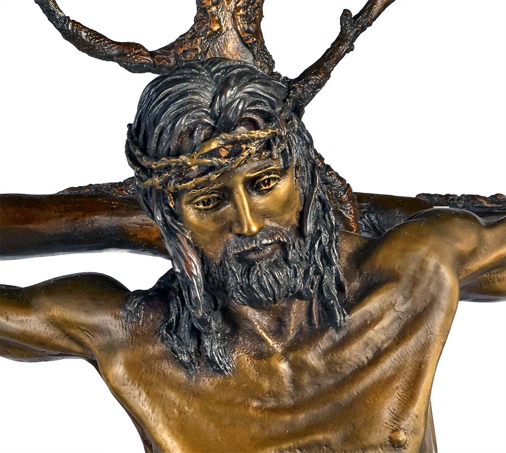 Christ of the Holy Cross a bronze sculpture by James Muir