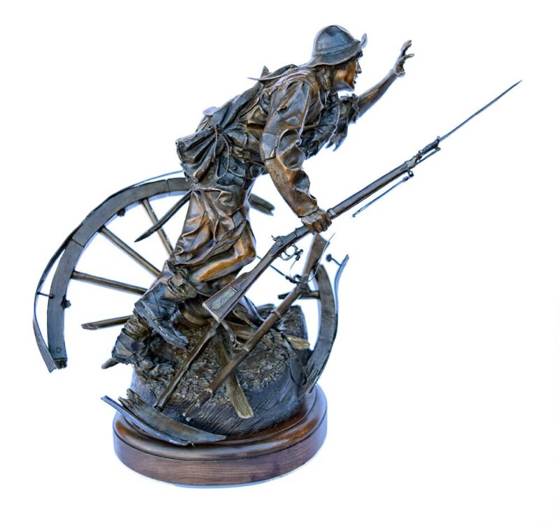 Bronze Civil War Sculpture Through Shot and Shell by James Muir