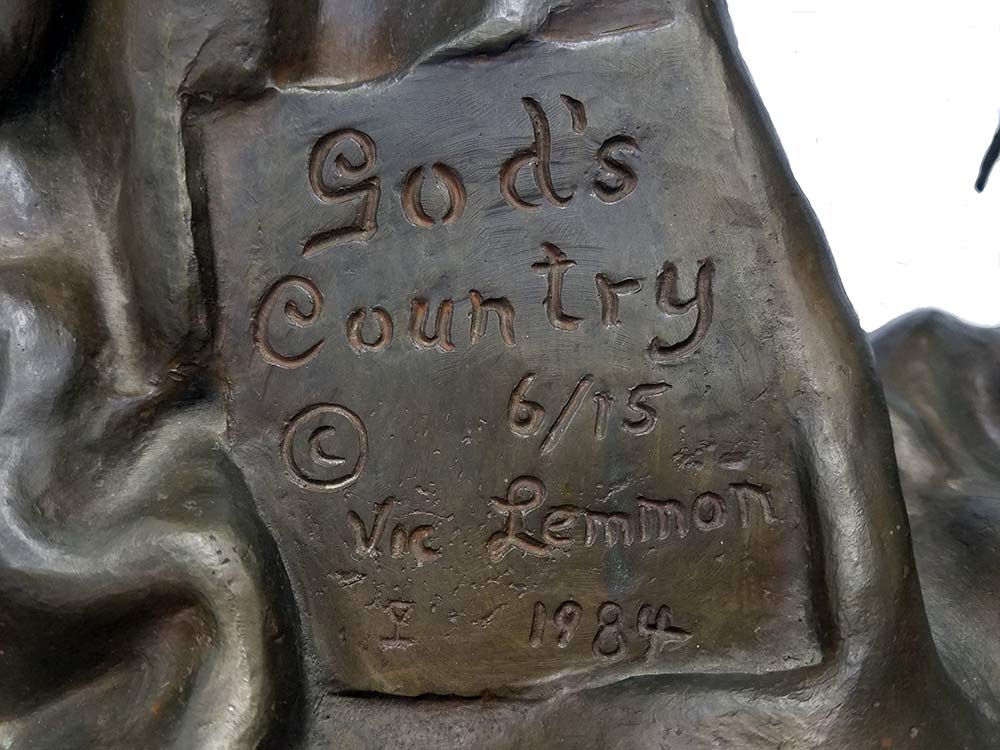 God's Country a bronze sculpture by Vic Lemmon