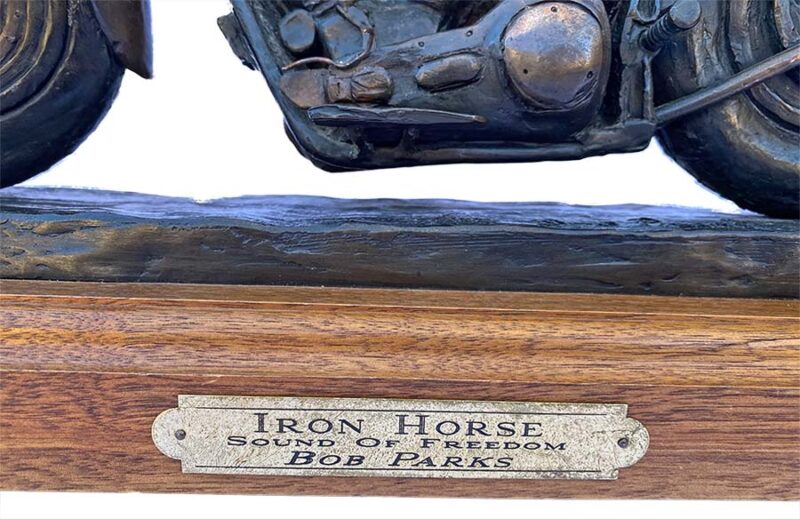 Harley Davidson motorcycle bronze sculpture Iron Horse by Bob Parks