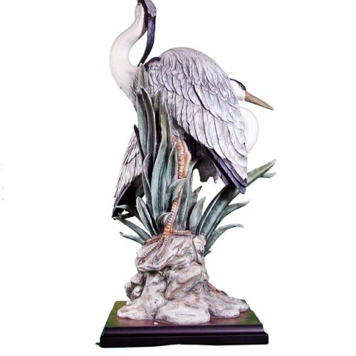 Sculpture in porcelain titled Elegance In Nature of water Cranes by Giuseppe Armani