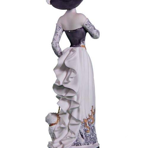 Sculpture in porcelain – Christine with dog on leash by Giuseppe Armani
