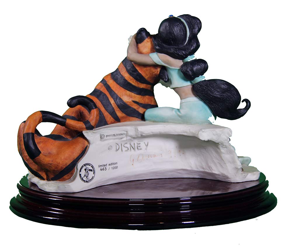 Jasmine & Rajah sculpture in porcelain for Disney movie Aladdin by Giuseppe Armani