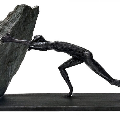Knut Kvannli formed iron sculpture Will