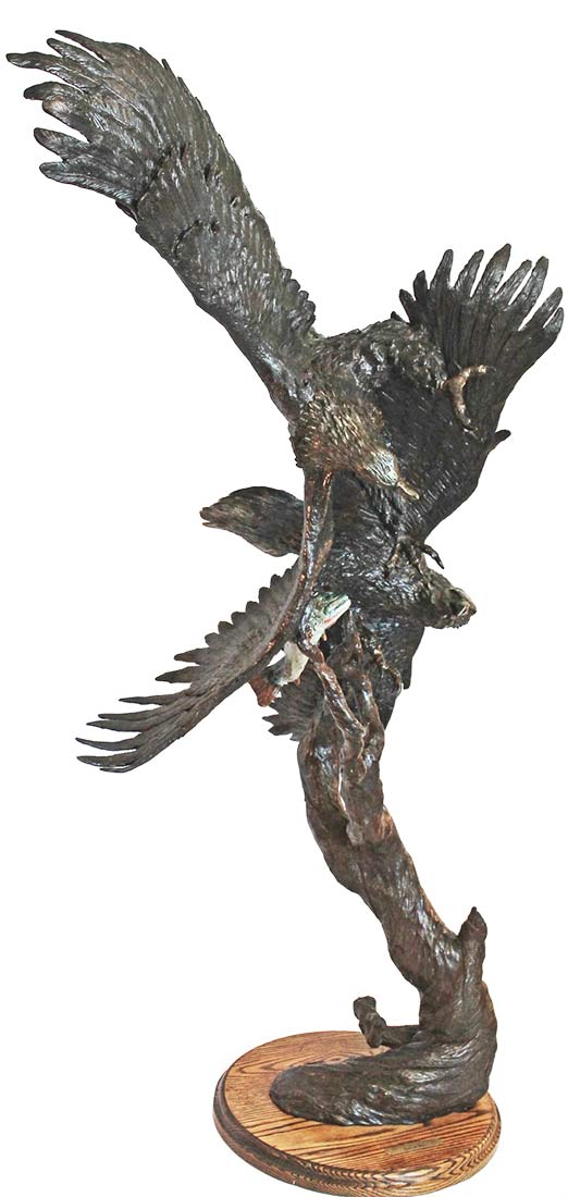 A Limited Edition Bronze Eagle Sculpture by Dale M. Burr titled Boundary Dispute at Sculpture Collector