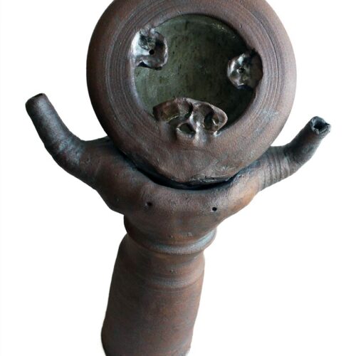 A Porcelain Stoneware sculpture I am a Marsian by Peter Daniels