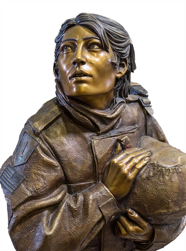 Athena's Prayer a life-size bronze sculpture by James Muir