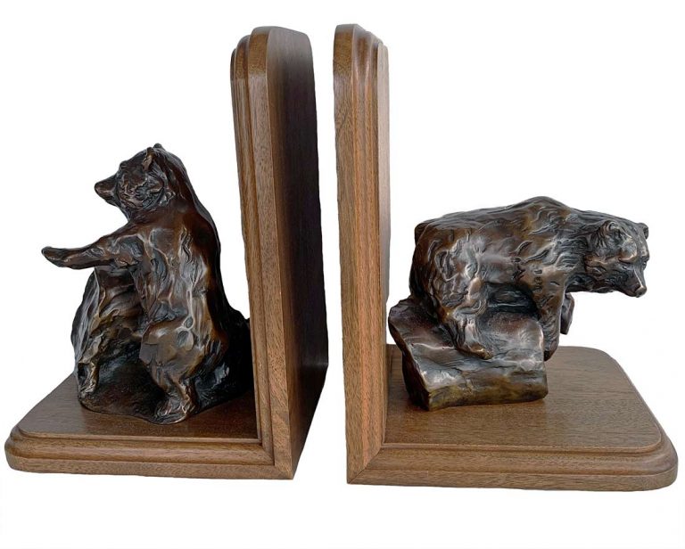 Bronze Bear Bookends by Bobbie Carlyle