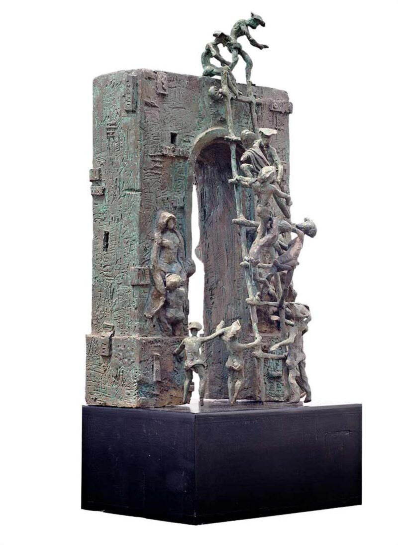 Composition bronze sculpture by Avedananda Goswami