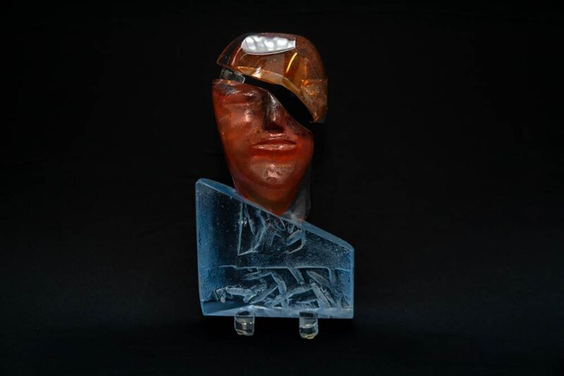 Split Personality a glass art sculpture by Terje Lundaas