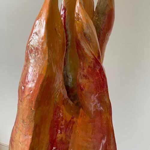 Fireball a ceramic sculpture by Carol Fleming of Studio Tera Nova