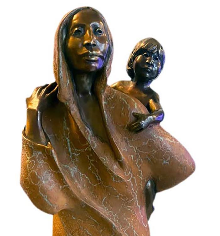 Safe Hold Sally Kimp bronze sculpture - Safe Hold