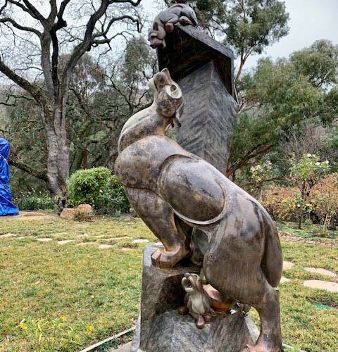 Jason Napier life-size mountain lion bronze sculpture Mother’s Pride