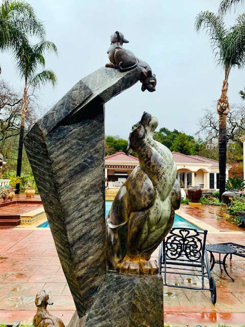 Jason Napier life-size mountain lion bronze sculpture Mother’s Pride