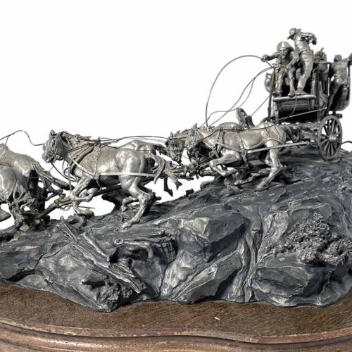 Michael Boyett pewter sculpture – Flat Out for Red River Station