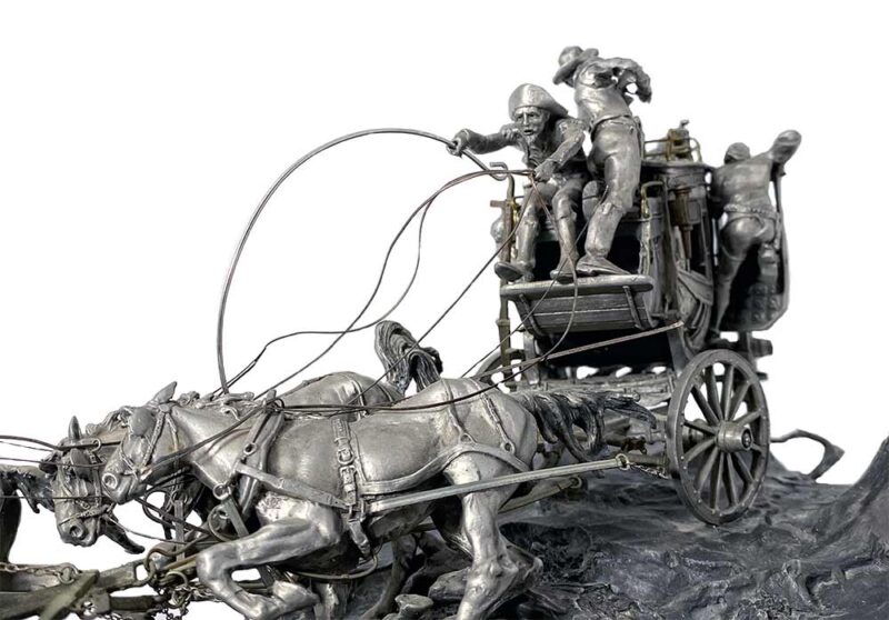Michael Boyett pewter sculpture - Flat Out for Red River Station