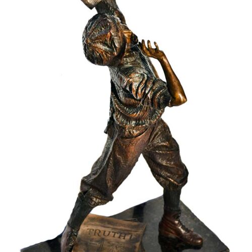 The Newsboy – a bronze limited edition sculpture by allegorical artist James Muir