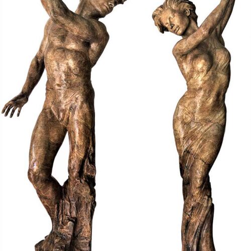 The Dance of  YES & NO 68″ limited edition bronze sculpture