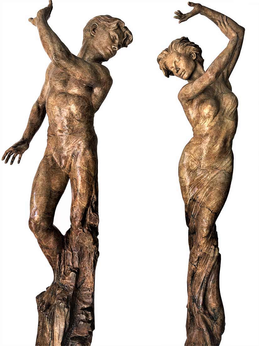 The Dance of  YES & NO 68″ limited edition bronze sculpture