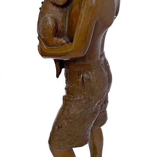 L’Deane Trueblood bronze sculpture boy with dog