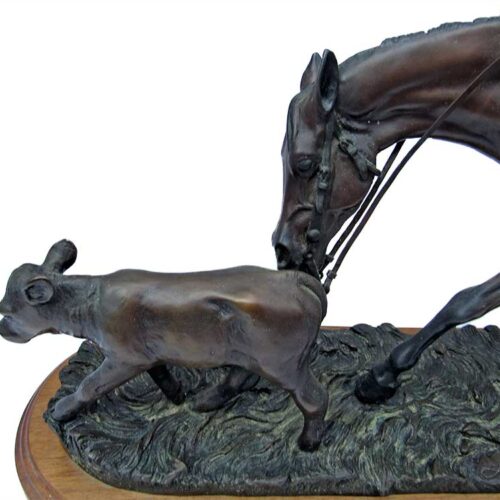 Bronze sculpture by Linda Stewart  “Friendly Persuasion”