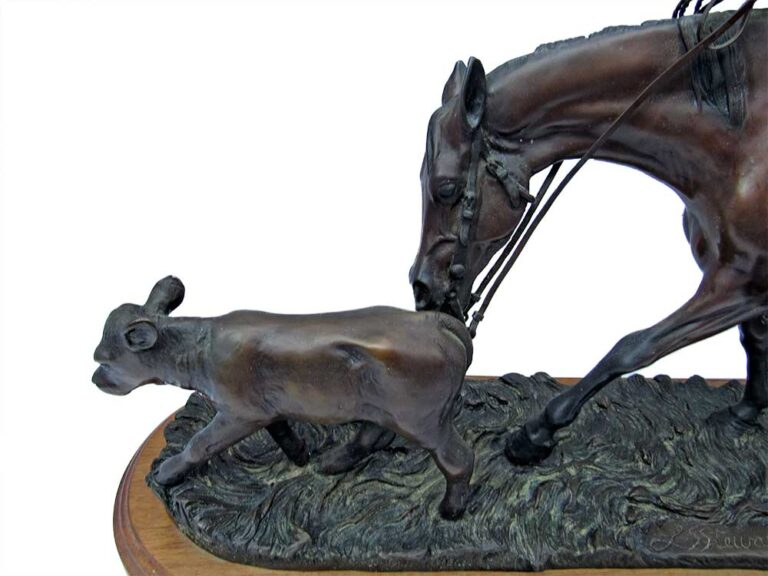 Bronze sculpture by Linda Stewart  “Friendly Persuasion”